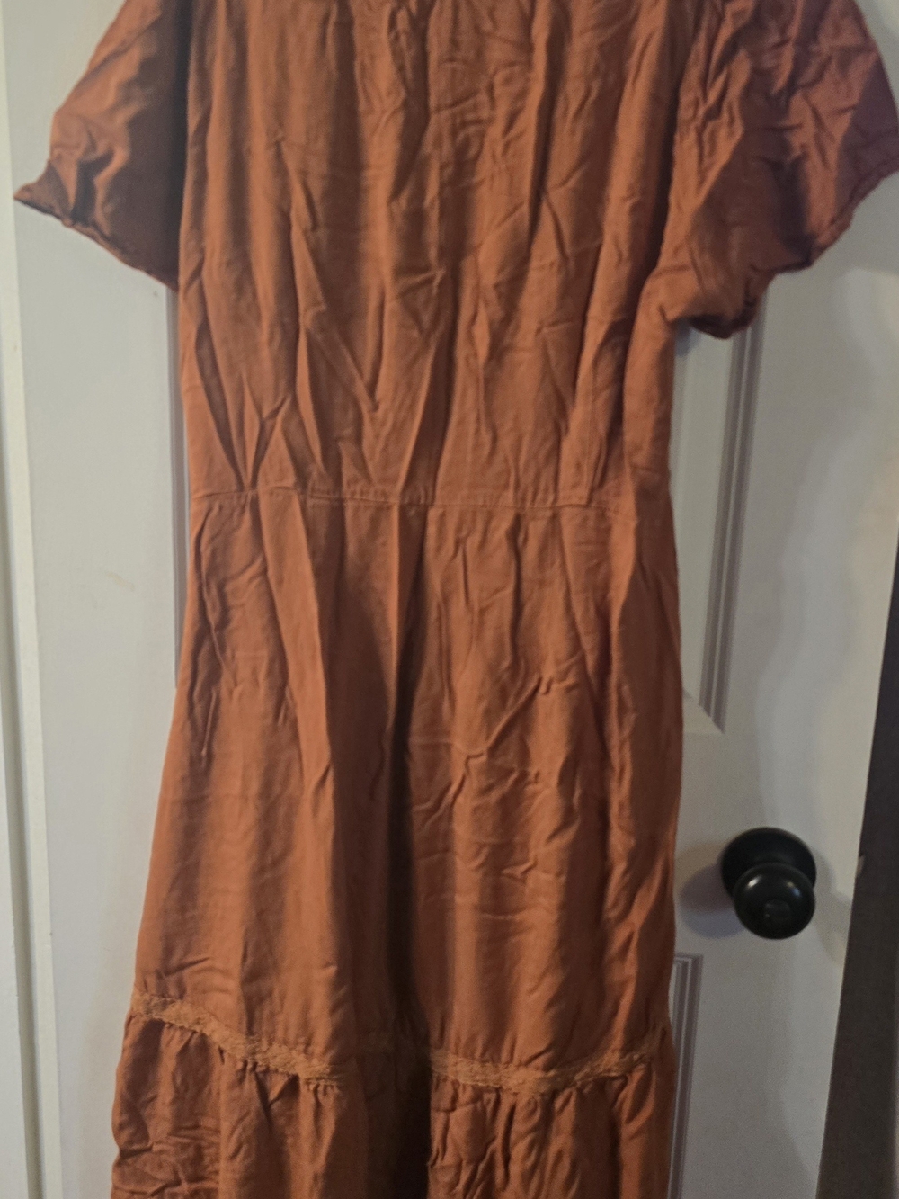 Baltic Born Rust Brown Women's Tiered Cotton Dress- NEVER WORN - Picture 3 of 3